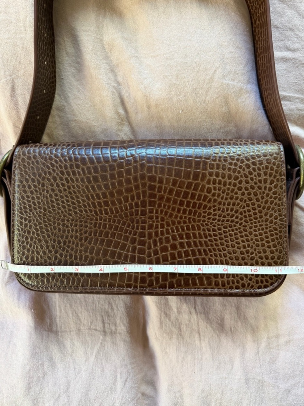 St. Agni Bianca Croc Shoulder Bag - Picture 11 of 14